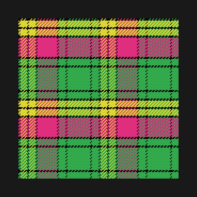 Scottish tartan, black, yellow, pink; green by kavalenkava