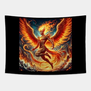 Man phoenix fire Tapestry