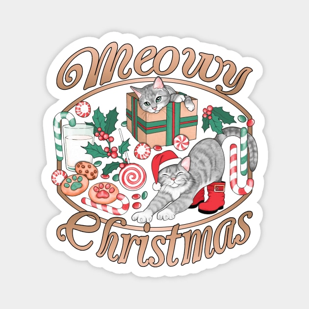 May You Have a Meowy Christmas Magnet by PerrinLeFeuvre