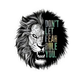 "Roar of Courage: Fearless Lion Stoic Quote" - Inspiration, Animal Wisdom T-Shirt