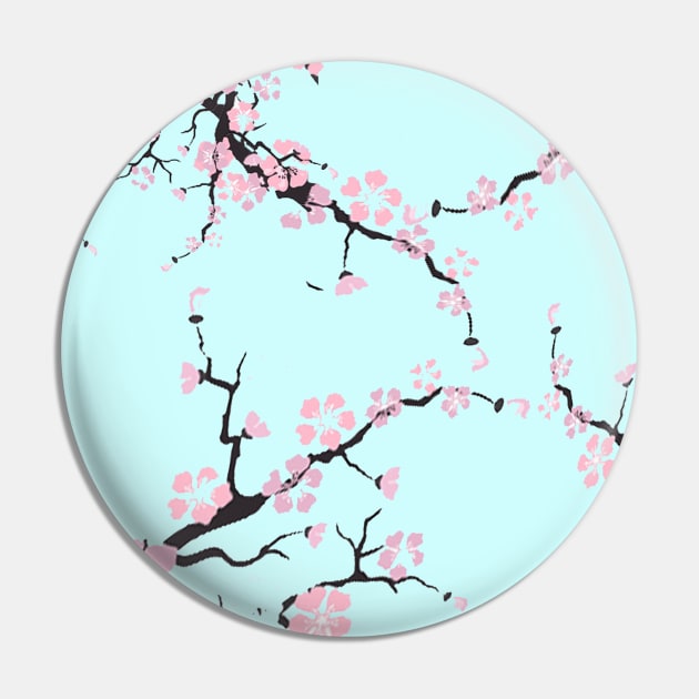 Cherry Blossom Tree Pattern Pin by magicmirror