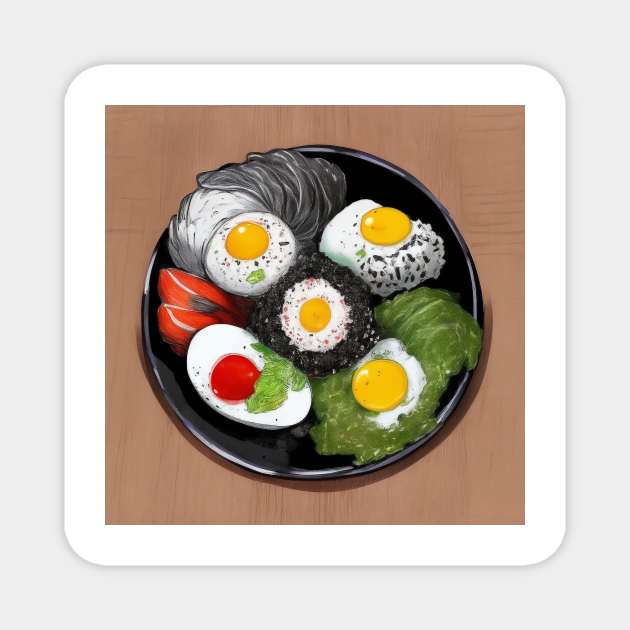 Bento Japanese Food Cuisine Magnet by Flowering Away