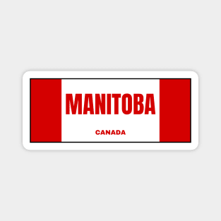 Manitoba in Canadian Flag Colors Magnet