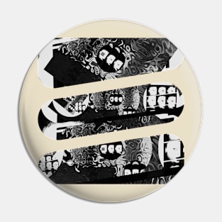 psychedelic collage art with faces in black and white Pin