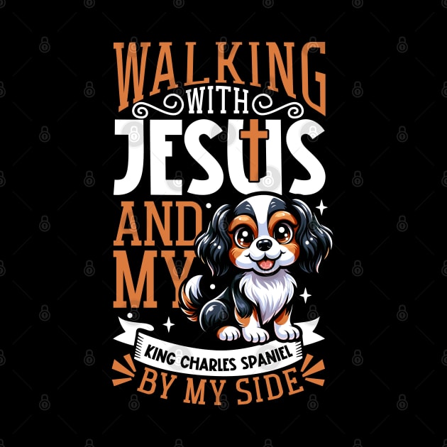 Jesus and dog - King Charles Spaniel by Modern Medieval Design