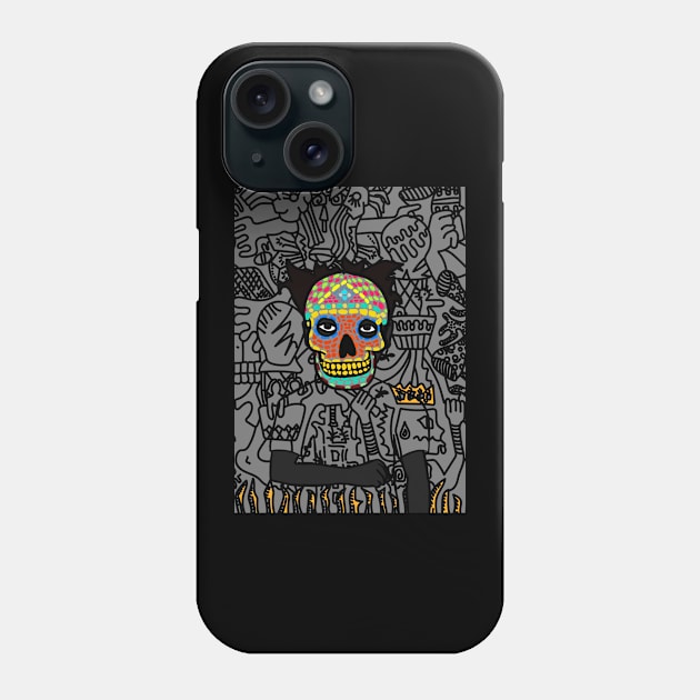 Avastars: MaleMasked NFT with Mexican Eyes, Dark Skin, and a Striking Gray Item Phone Case by Hashed Art