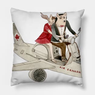 Cat and Wolf hit the road Pillow