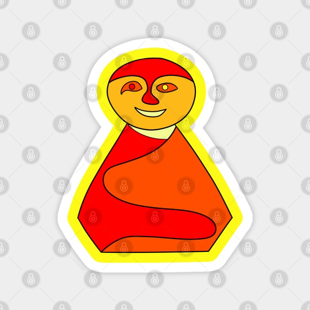 Red hot chili laughing Buddha Magnet by VazMas Design