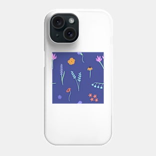 Florals on a Blue Background Phone Case