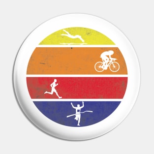 Triathlon Retro / swim / bike / run Pin