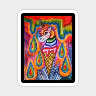 Rainbow Drip Unicone Ice Cream Dream Magnet