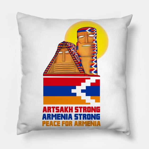 Artsakh Strong (Peace For Armenia) Pillow by speciezasvisuals