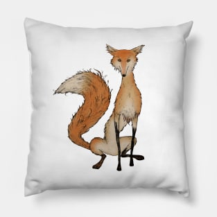 Thin Fox Illustration Pillow