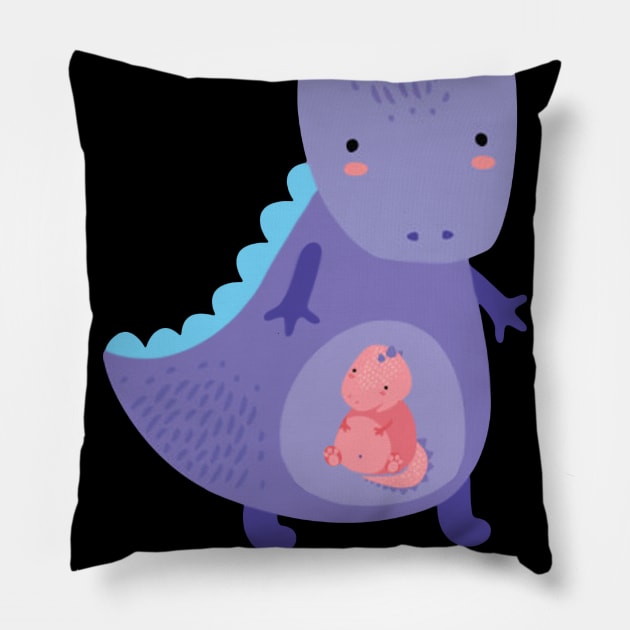 Preggosaurus Rex Awesome T shirt For Pregnant People Pillow by Kaileymahoney