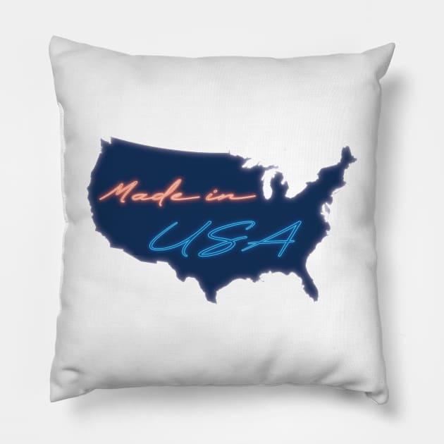 Made in USA, with neon light Pillow by RomArte