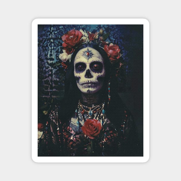 Santa Muerte Vintage Painting Magnet by metamorfatic