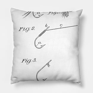 Artificial Fish Bait Vintage Patent Hand Drawing Pillow