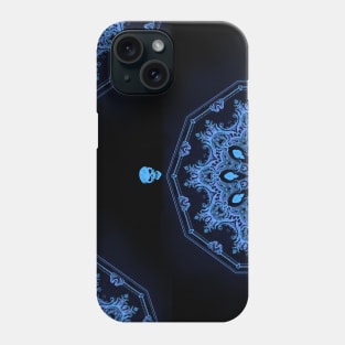 Blue Glow Skull Mandala - Goth Fashion - emo, punk, halloween, hippie, boho, bohemian Phone Case