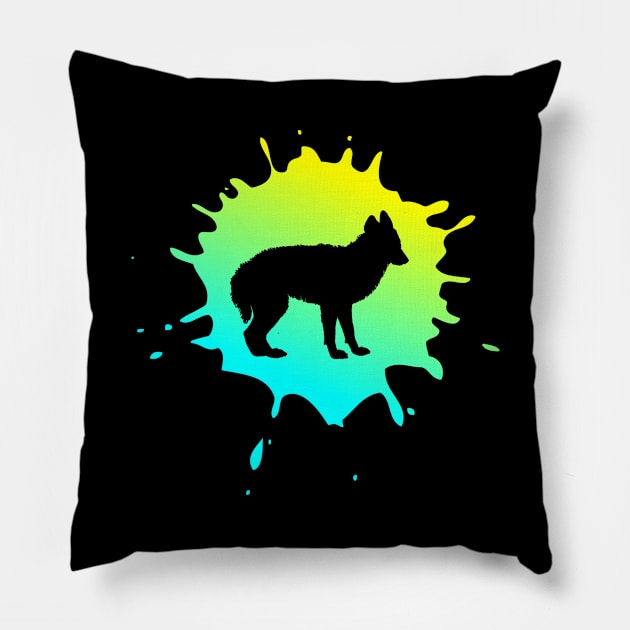 Men or Boys Coyote Pillow by JKFDesigns