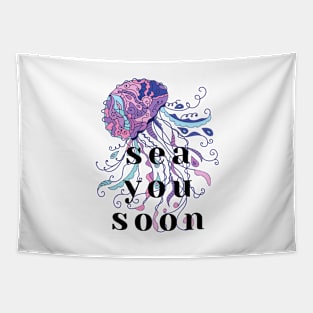 Purple Jellyfish Sea You Soon Tapestry