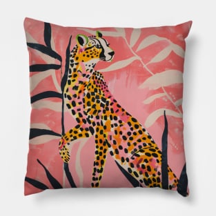 Pink Cheetah Jungle Boho Pillow