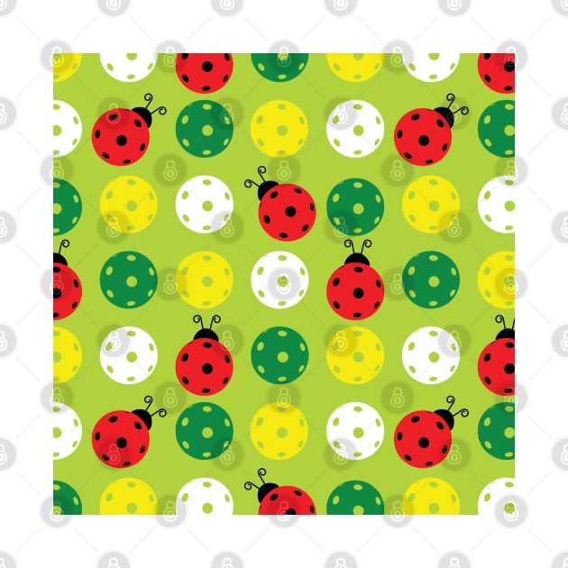 Pickleballs with red pickleball ladybirds by FK-UK