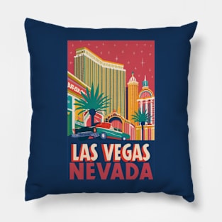 A Vintage Travel Poster of Las Vegas - Nevada - US Pillow