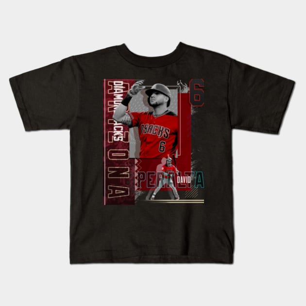 David Peralta Baseball Paper Poster Diamondbacks 2 - David Peralta - Kids T- Shirt