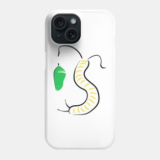 Wiggly Monarch Caterpillar And Chrysalis Phone Case