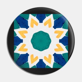 Yellow, green and blue star pattern Pin