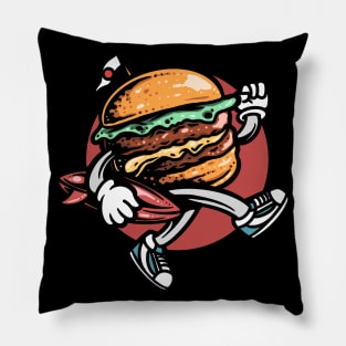 Cartoon Surfer Burger Pillow