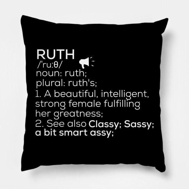 Ruth Name Definition Ruth Female Name Pillow by TeeLogic