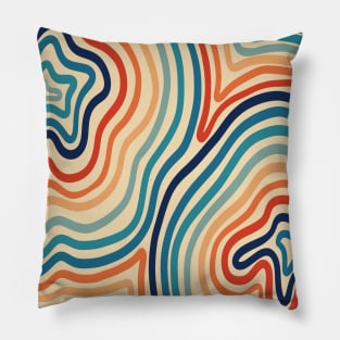 Retro Wavy Liquid Lines Pillow