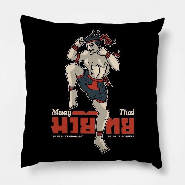 Classic Muay Thai The Art of Eight Limbs Pillow by KewaleeTee