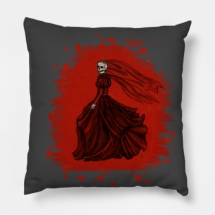 Gothic Spirit in Red Pillow