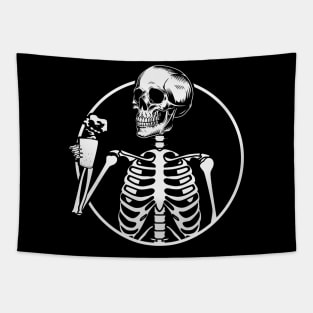 Skeleton coffee Halloween Tapestry