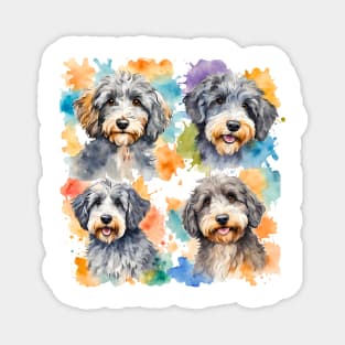 Aussiedoodle Watercolor Magnet