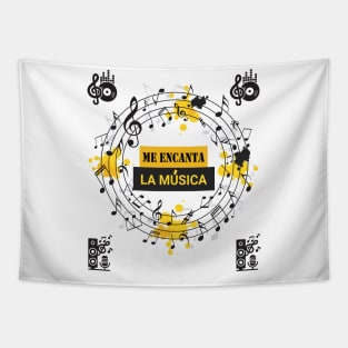 I Love Music In Spanish-Me Encanta La Musica Tapestry