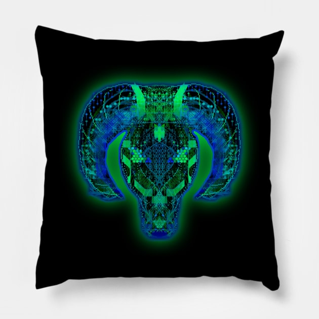 Aries 7c Black Pillow by Boogie 72