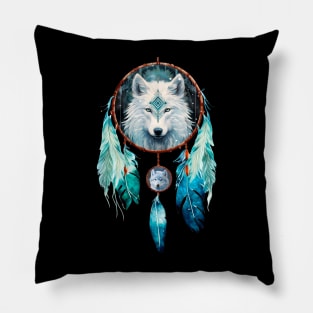 wolf dreamcatcher Pillow