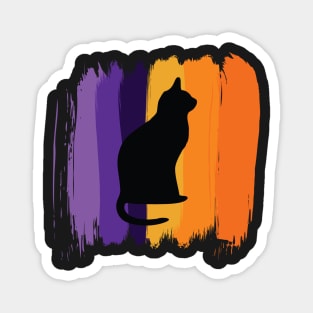 Black cat silhouette Magnet