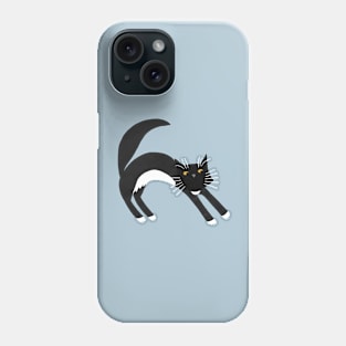 Black and White Tuxedo Cat Yoga Phone Case