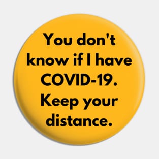 Covid Status Unknown Pin