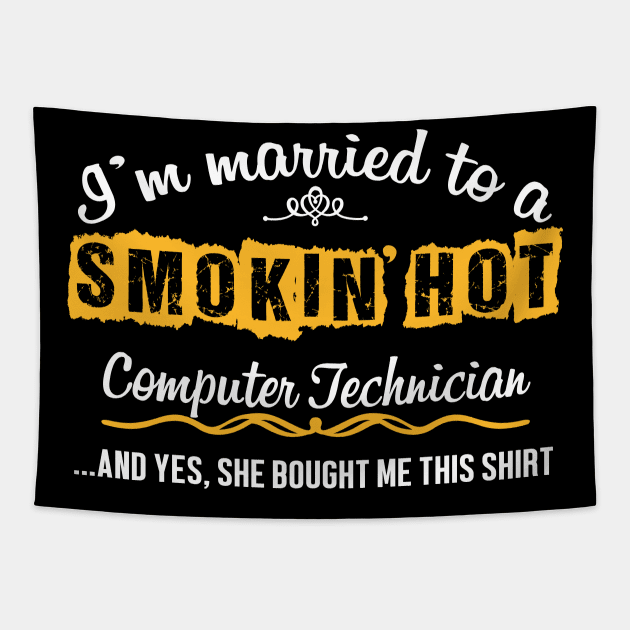 For Computer Technician's Husband Funny Gift Tapestry by divawaddle