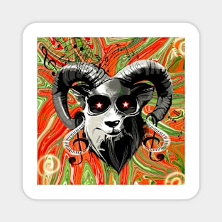 Psychedelic Goat Magnet