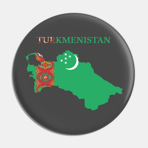 Turkmenistan Map Flag Turkmenistan Pin Teepublic Au