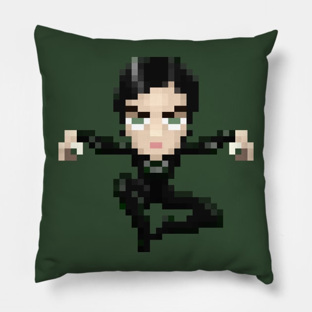 Cyberpunk Girl Warrior Pillow by badpun