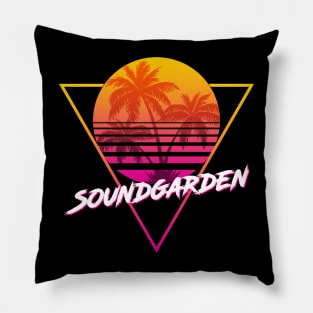 Soundgarden - Proud Name Retro 80s Sunset Aesthetic Design Pillow