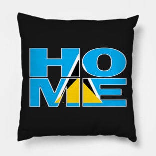 St Lucia Flag Collection Spelling HOME - Soca Mode Pillow