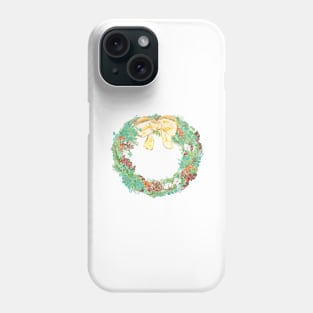 Christmas wreath watercolor Phone Case